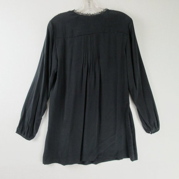 Soft Surroundings Pleated Long Sleeve Tunic Size M Black - Picture 2 of 11